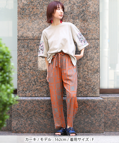 チチカカ |フェアトレードコットン袖刺繍Tプルオーバー