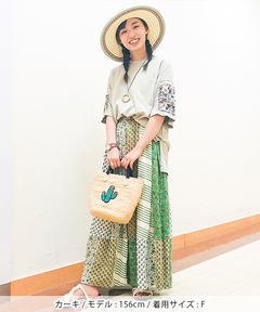 チチカカ |フェアトレードコットン袖刺繍Tプルオーバー