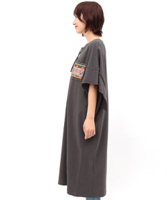 チチカカ |フェアトレードコットンミニ裏毛ポケット刺繍ワンピース