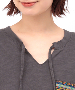 チチカカ |フェアトレードコットンミニ裏毛ポケット刺繍ワンピース