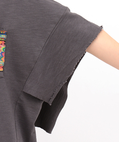 チチカカ |フェアトレードコットンミニ裏毛ポケット刺繍ワンピース