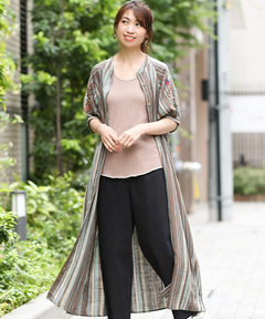 チチカカ |マルチストライプ刺繍ワンピース