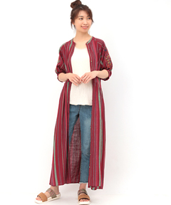 チチカカ |マルチストライプ刺繍ワンピース