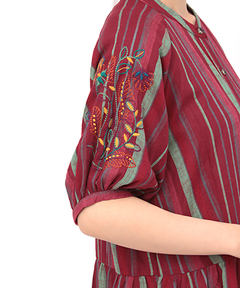 チチカカ |マルチストライプ刺繍ワンピース