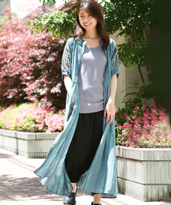 チチカカ |マルチストライプ刺繍ワンピース