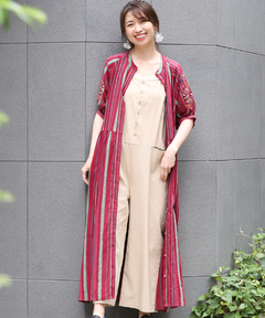 チチカカ |マルチストライプ刺繍ワンピース