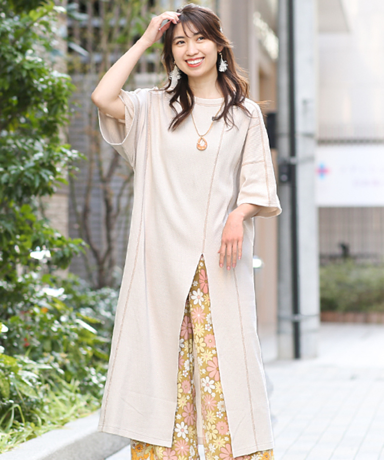 チチカカ |ステッチカラーハニカムワンピース