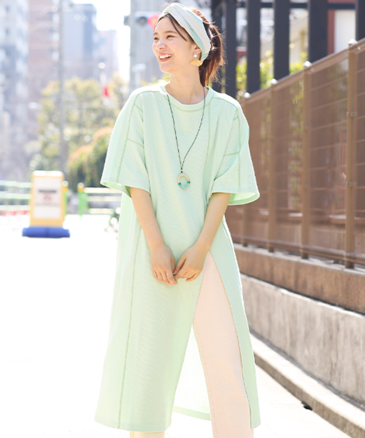 チチカカ |ステッチカラーハニカムワンピース