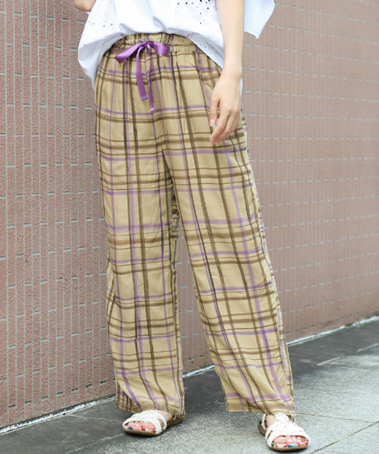 チチカカ |ハンドペイントチェックパンツ