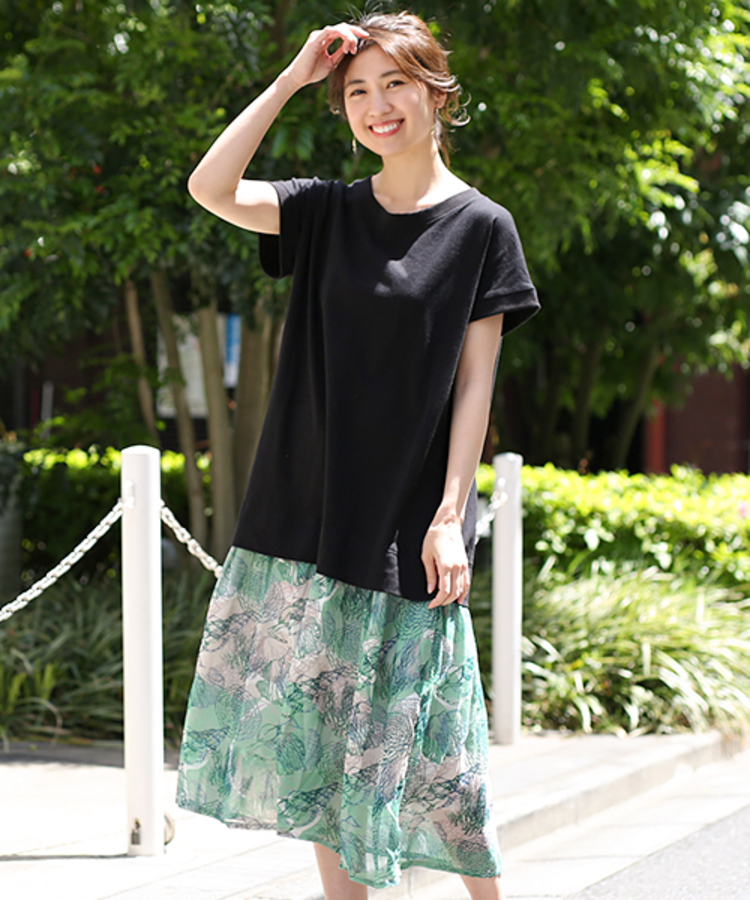 チチカカ |シーボタニカルシフォンプリントワンピース