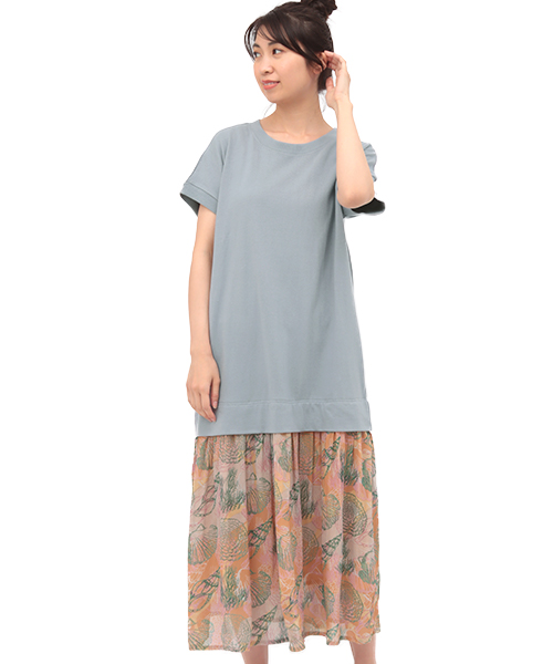 COCOBELLA★エスニックシフォンプリントワンピース CA1 COCOBELLA☆エスニックシフォンプリントワンピース CA1