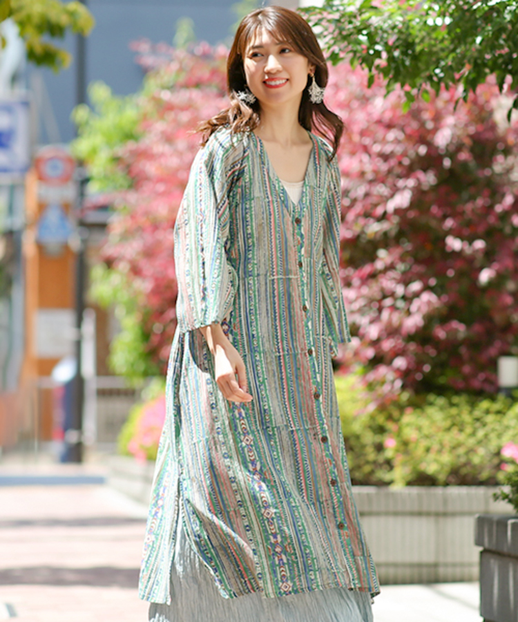 チチカカ |ナバホストライプブロックワンピース