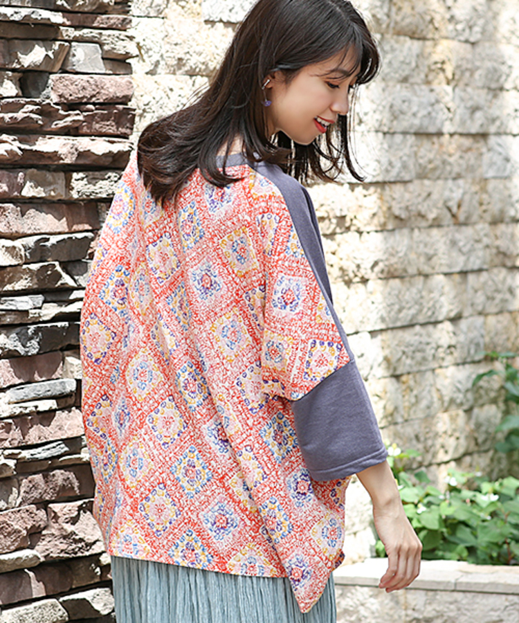 チチカカ |クロシェブロックプリントプルオーバー