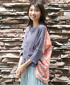 チチカカ |クロシェブロックプリントプルオーバー