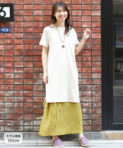 チチカカ |ワンポイント刺繍Tシャツワンピース