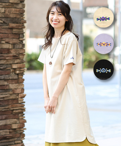 チチカカ |ワンポイント刺繍Tシャツワンピース