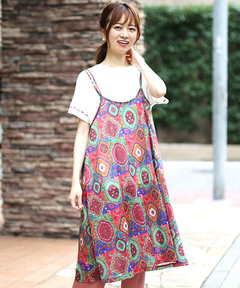 チチカカ |オーナメントパッチキャミワンピース