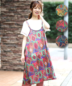 チチカカ |オーナメントパッチキャミワンピース