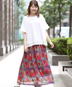 チチカカ |オーナメントパッチドッキングワンピース(大きいサイズ)　