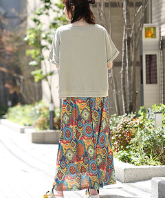 チチカカ |オーナメントパッチドッキングワンピース(大きいサイズ)　