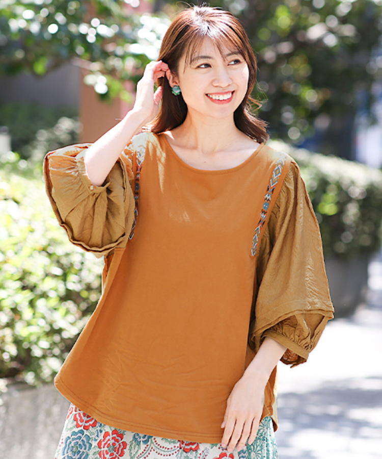 チチカカ |ギャザースリーブプルオーバー(大きいサイズ)