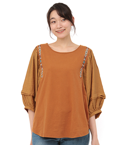 チチカカ |ギャザースリーブプルオーバー(大きいサイズ)