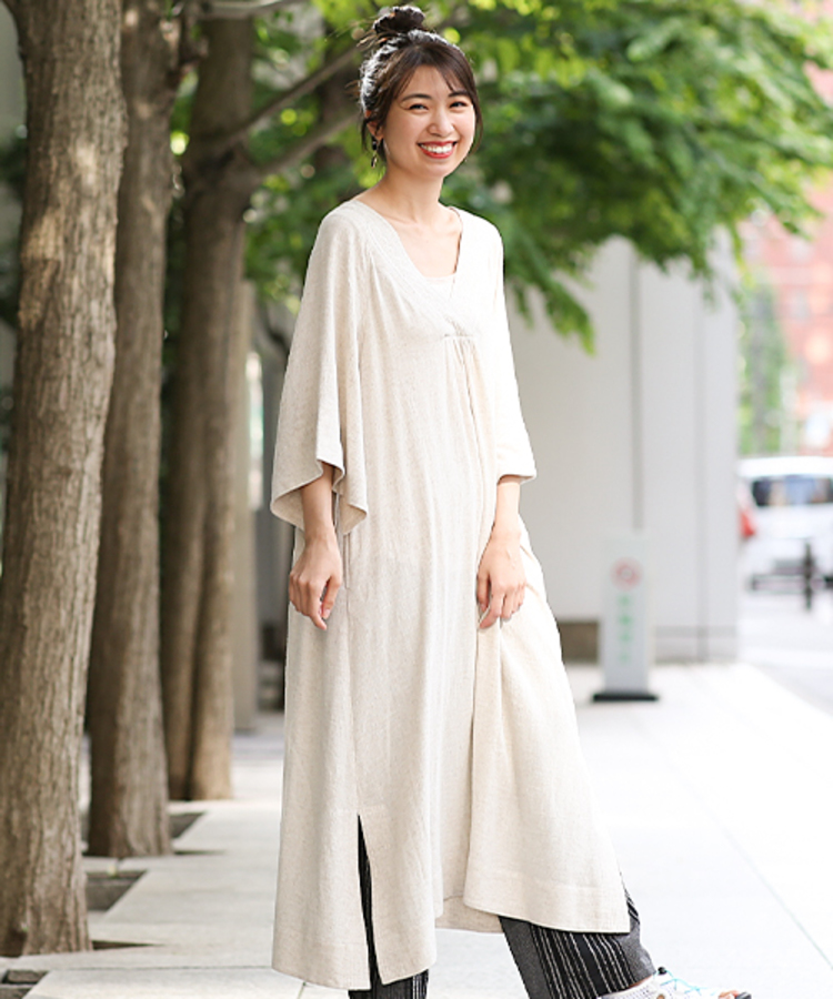 チチカカ |リネンスリットサックワンピース