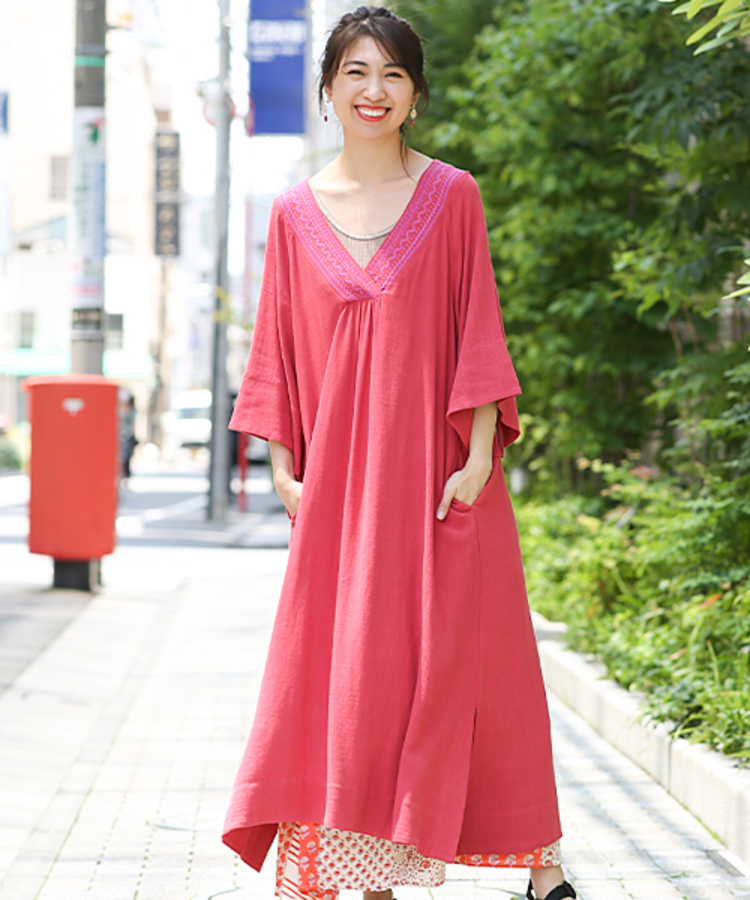 チチカカ |リネンスリットサックワンピース