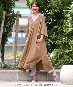 チチカカ |リネンスリットサックワンピース