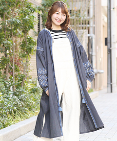 チチカカ |クロス刺繍ガウンワンピース