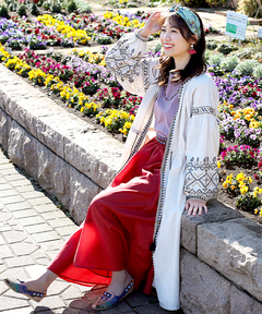 チチカカ |クロス刺繍ガウンワンピース