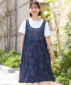 チチカカ |ドットサークルタンクワンピース(大きいサイズ)