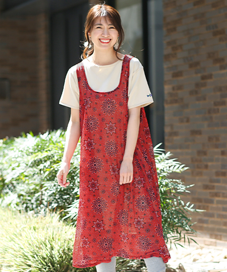 チチカカ |ドットサークルタンクワンピース(大きいサイズ)