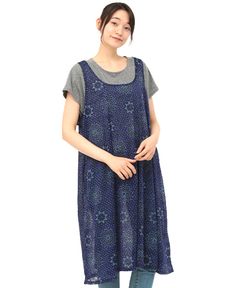 チチカカ |ドットサークルタンクワンピース(大きいサイズ)