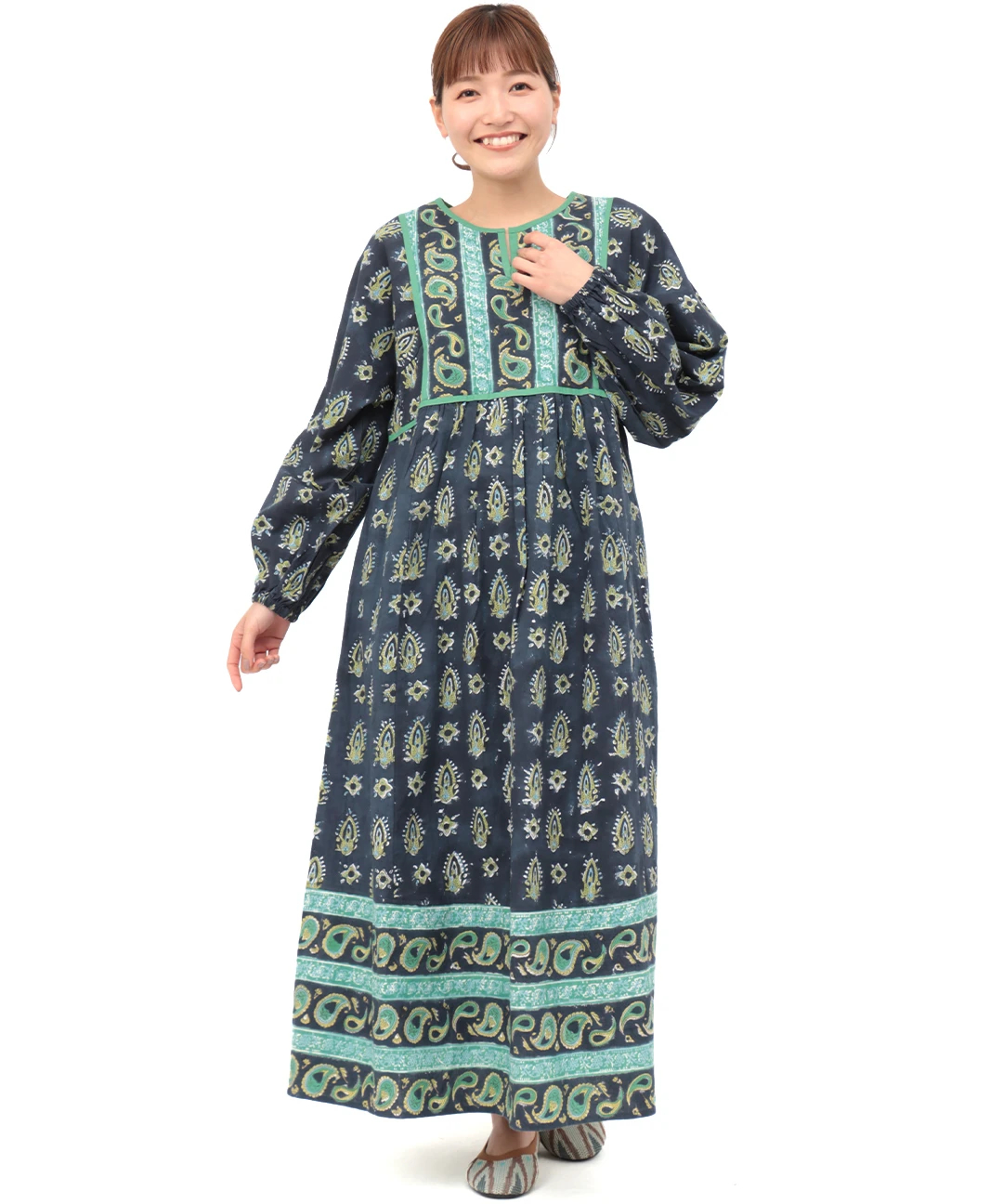 エコフレンドリーダイ ミルパブロックプリントワンピース / ワンピース