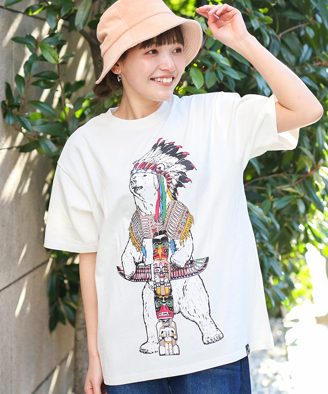 秋にオススメ！go slow caravan プリント ラグランTシャツ 古着 - Tシャツ