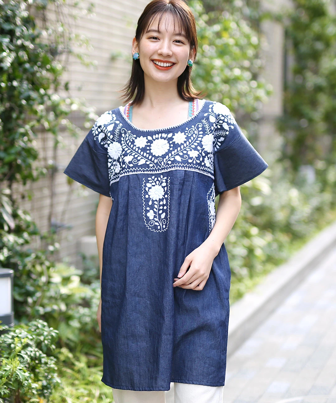 メキシコ刺繍シャンブレー ブラウス【WEB限定】 / シャツ メキシコ刺繍シャンブレー ブラウス【WEB限定】 / シャツ