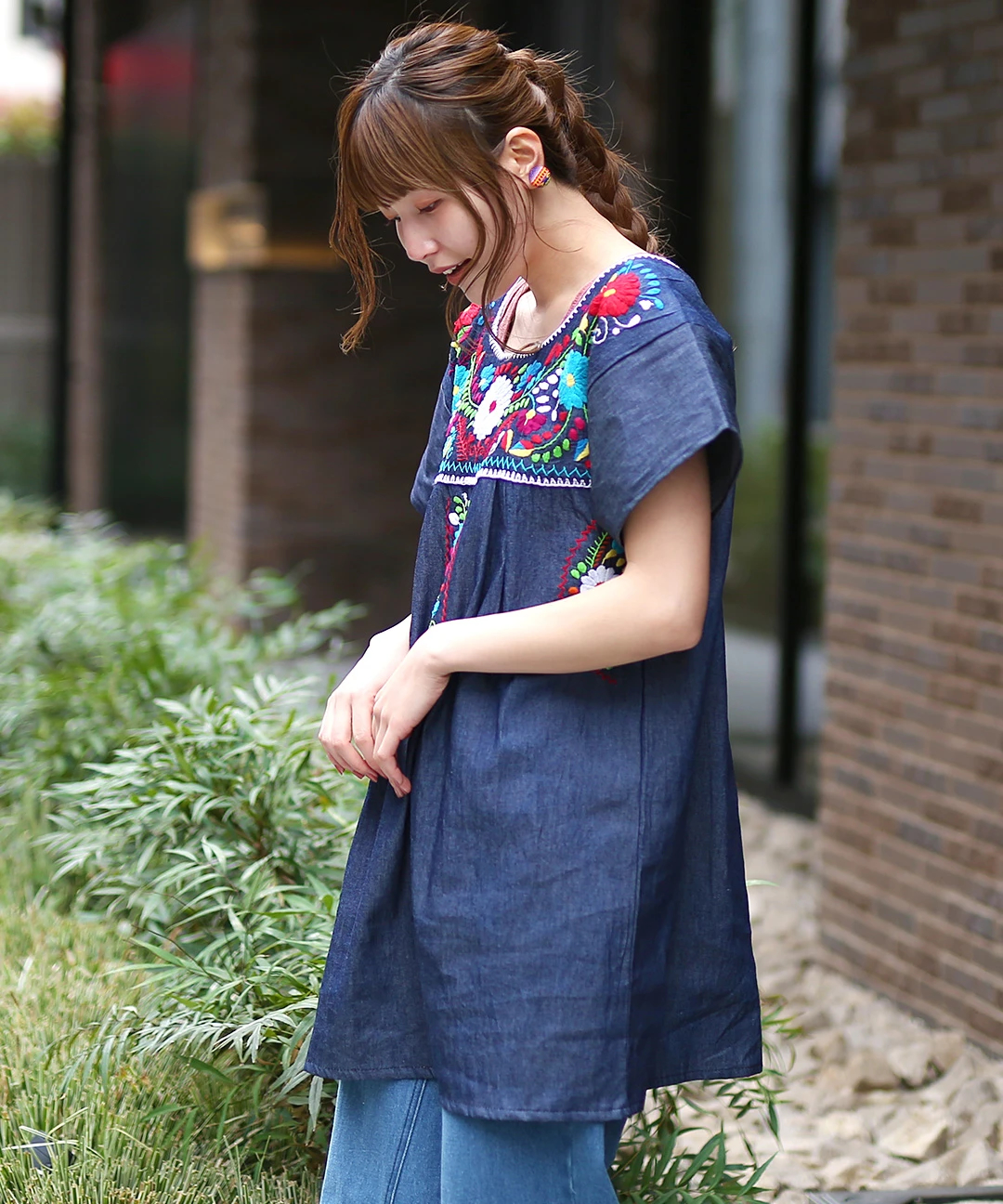 【新品】メキシコ刺繍　トップス　チュニック　ブラウス　Mサイズ 新品】メキシコ刺繍 トップス チュニック ブラウス Sサイズ