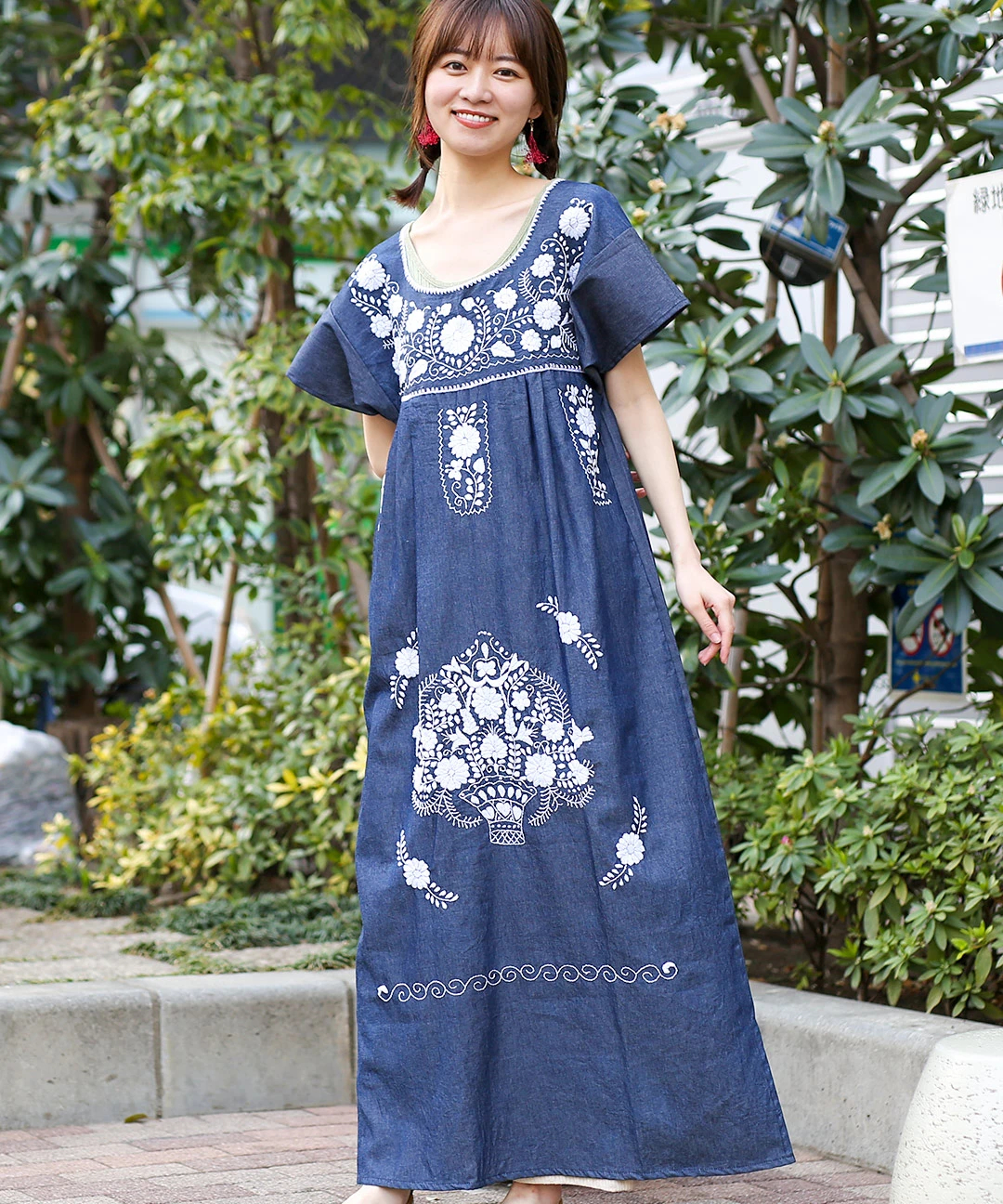 メキシコ刺繍シャンブレードレス【WEB限定】 / ワンピース