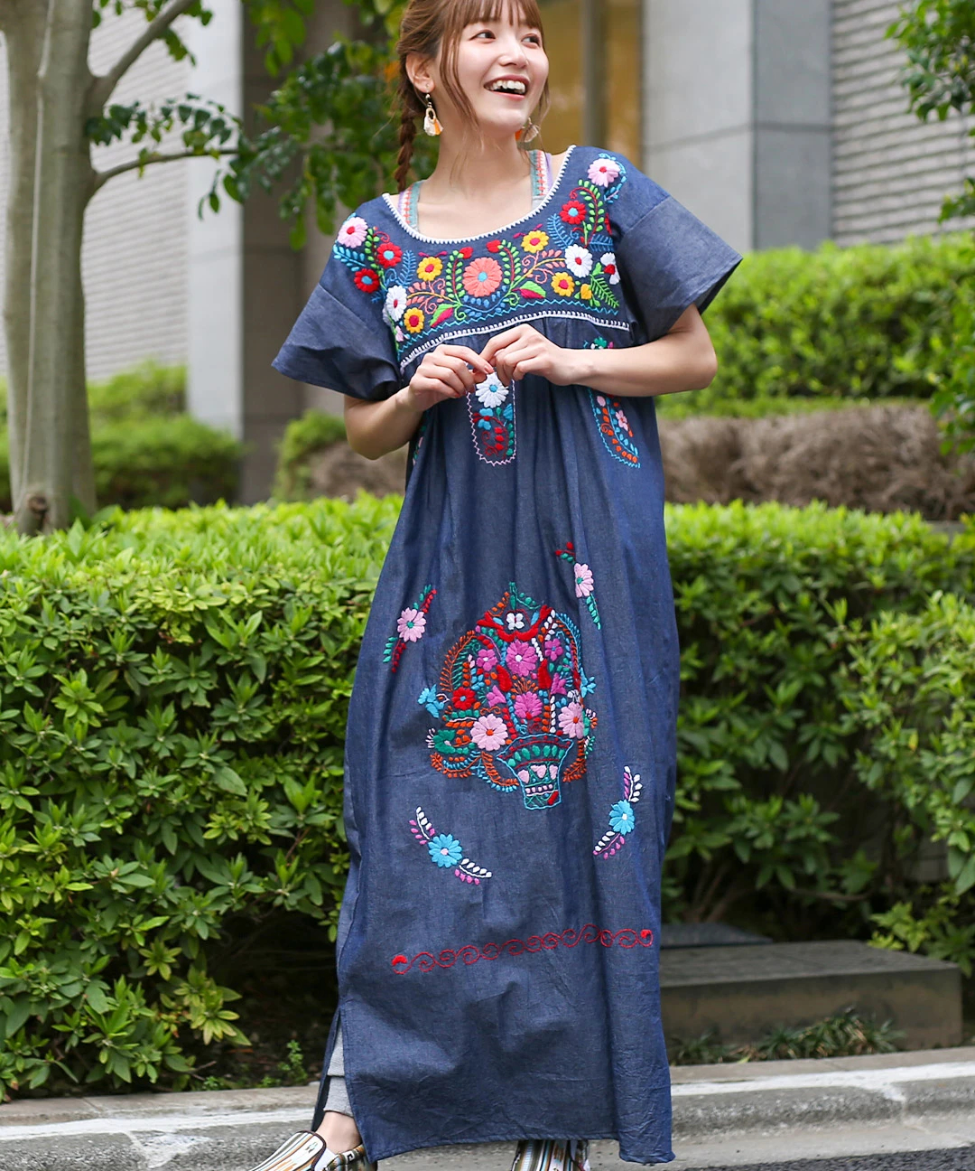 メキシコ刺繍シャンブレードレス【WEB限定】 / ワンピース