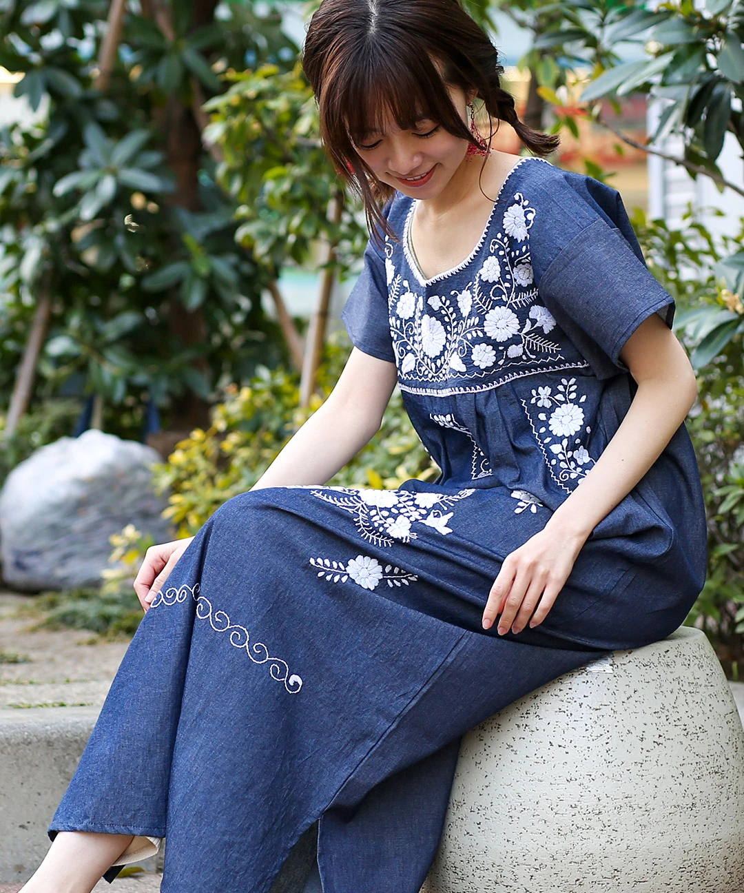 メキシコ刺繍シャンブレードレス【WEB限定】 / ワンピース