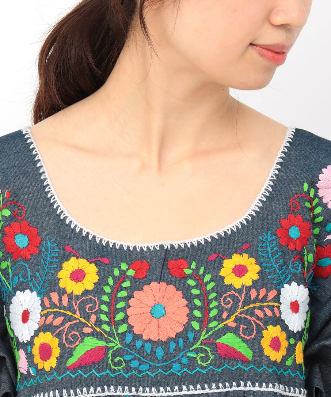 メキシコ刺繍シャンブレードレス【WEB限定】 / ワンピース