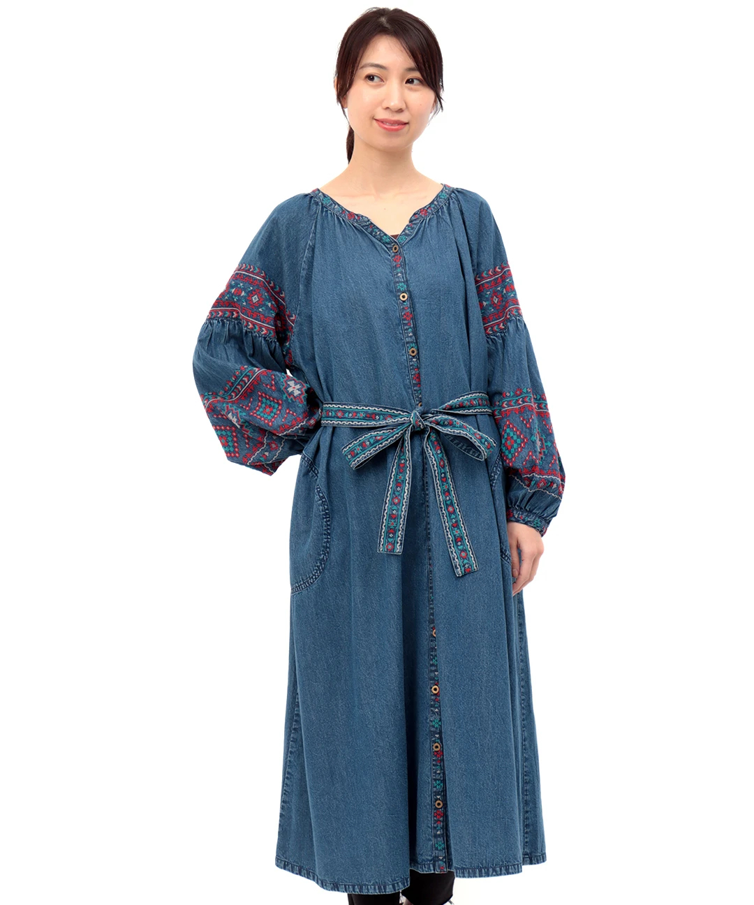 ナバホクロス刺繍ワンピース(大きいサイズ) / ワンピース | エスニック