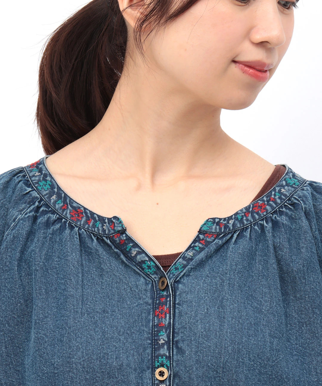 ナバホクロス刺繍ブラウス（大きいサイズ） / シャツ・ブラウス