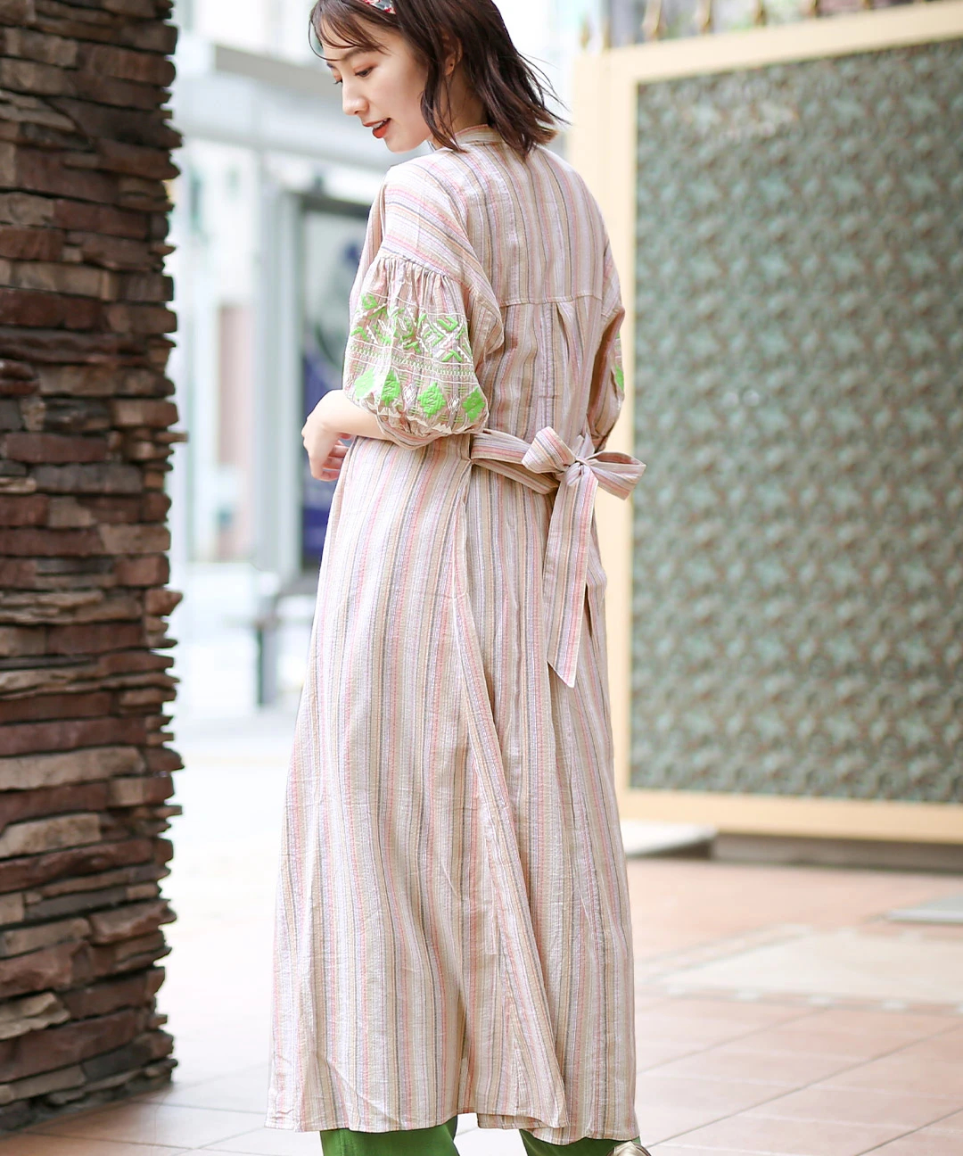 ameri MEDI CRUMPLE COTTON LACE DRESS Ameri】MEDI CRUMPLE COTTON  