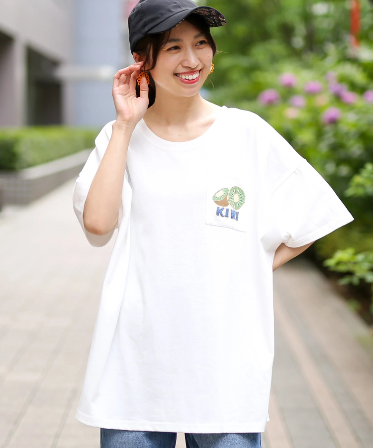 チチカカ |キウイ サガラワッペン Tシャツ(大きいサイズ)