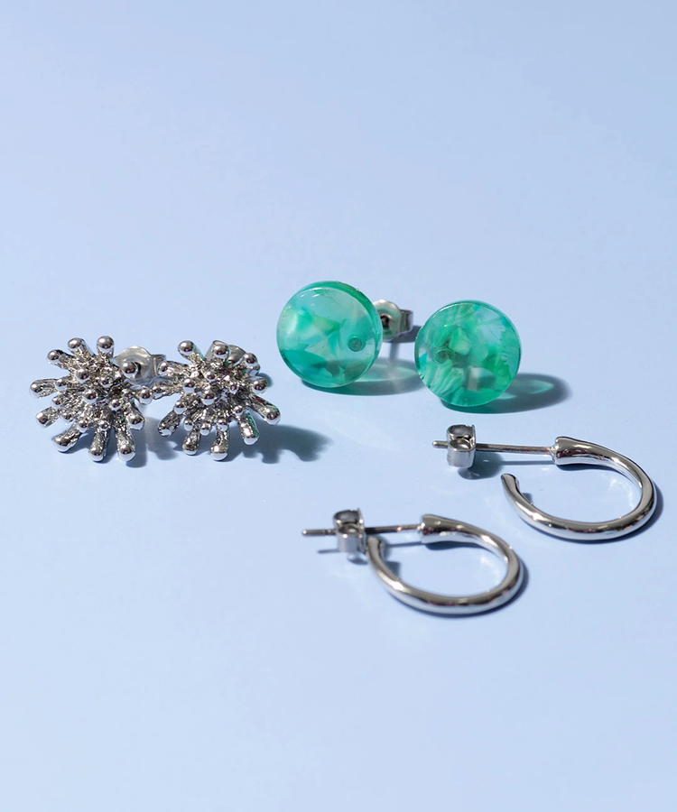 チチカカ |メタルフラワーフープセットピアス