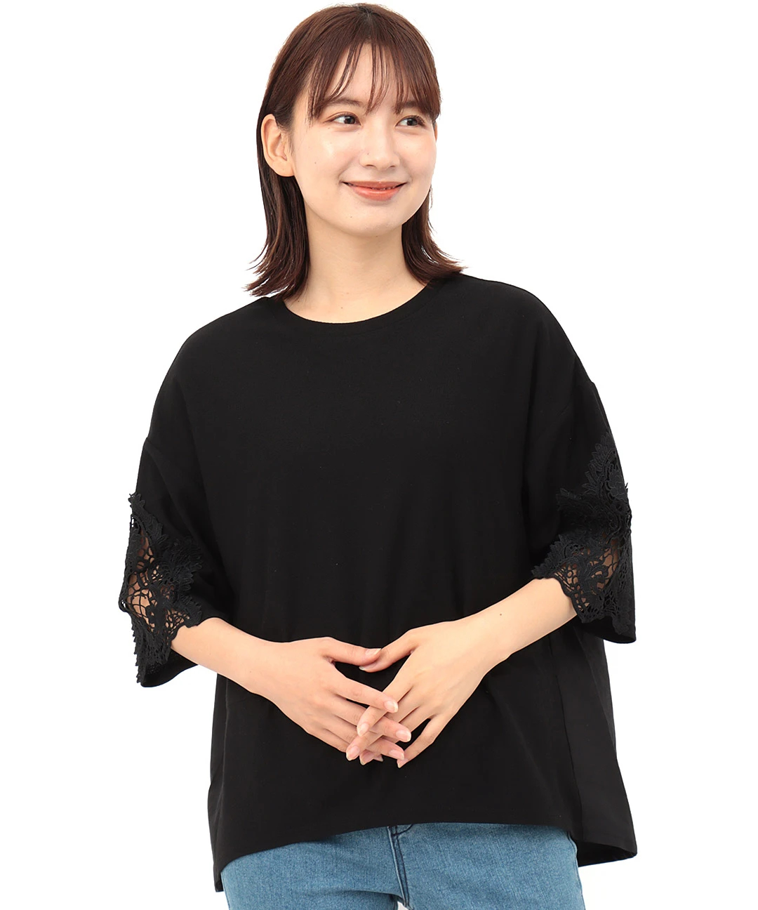 袖レース切替プルオーバー / Tシャツ・カットソー | エスニック