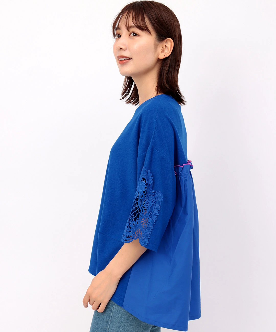 袖レース切替プルオーバー / Tシャツ・カットソー | エスニック