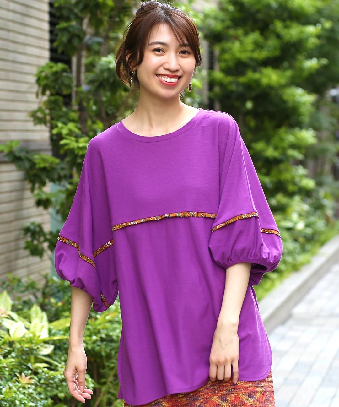 胸ギャザースモックプルオーバー / Tシャツ・カットソー | エスニック 